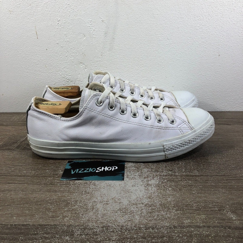 Converse CTAS Leather Ox Low Top Lace Up White Open Sneakers Men's 10.5 1T866